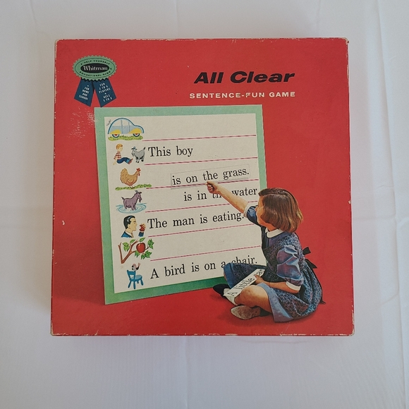 Vtg 1962 Whitman All Clear Sentence Fun Childrens Kids Educational Words Game - Picture 2 of 12